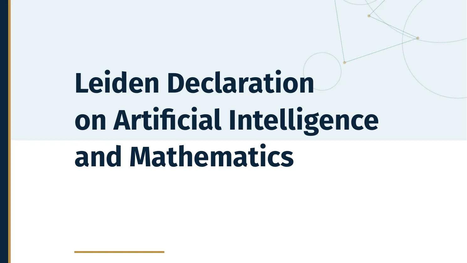 Official cover of the Leiden Declaration on Artificial Intelligence and Mathematics